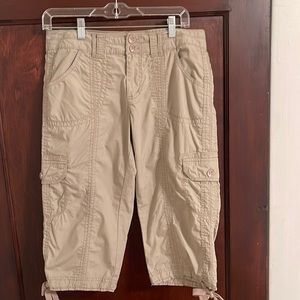 Calvin Klein, Khaki, Size Small, Cargo Capris - used - good condition